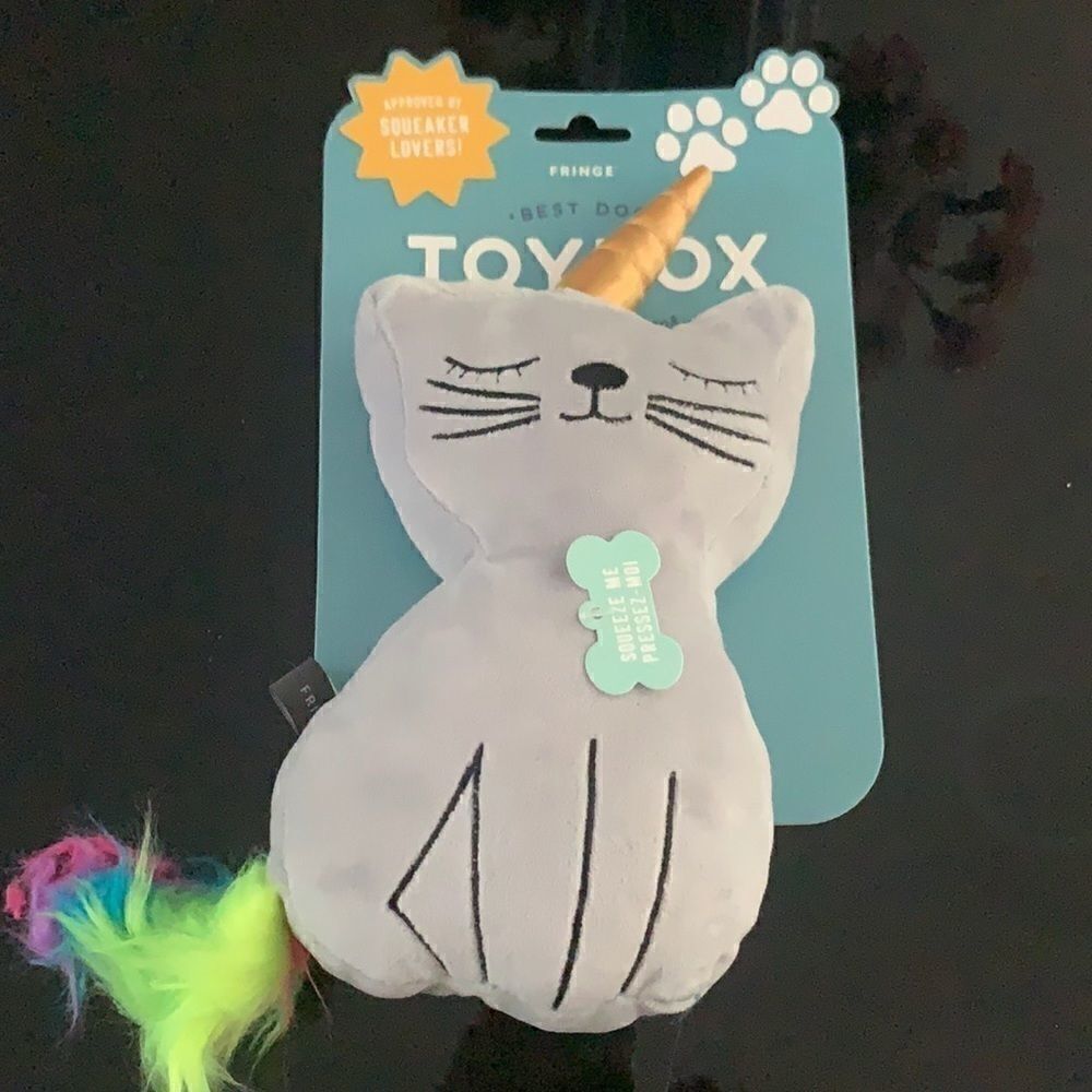 NEW squeaker toy cat unicorn
